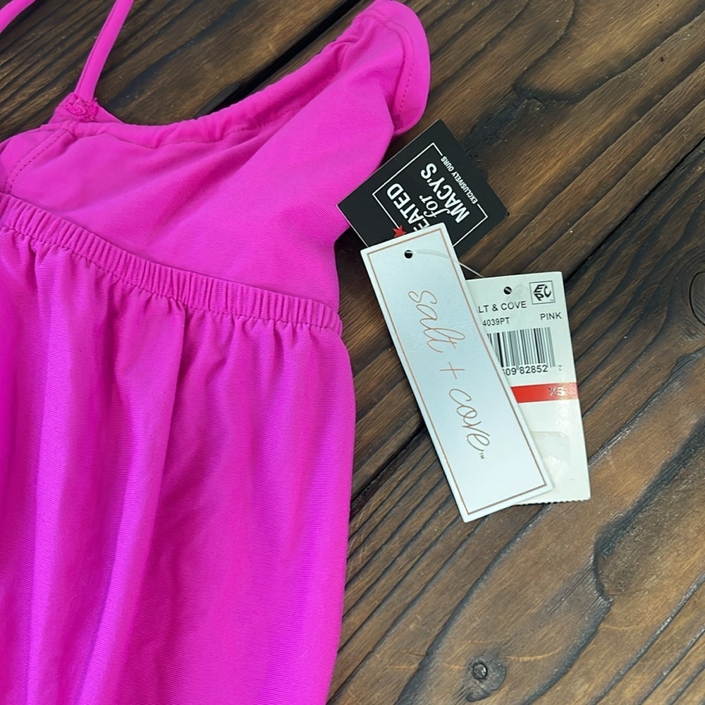 NWT Salt + Cove Bright Pink swim cover mini Dress - Picture 2 of 4